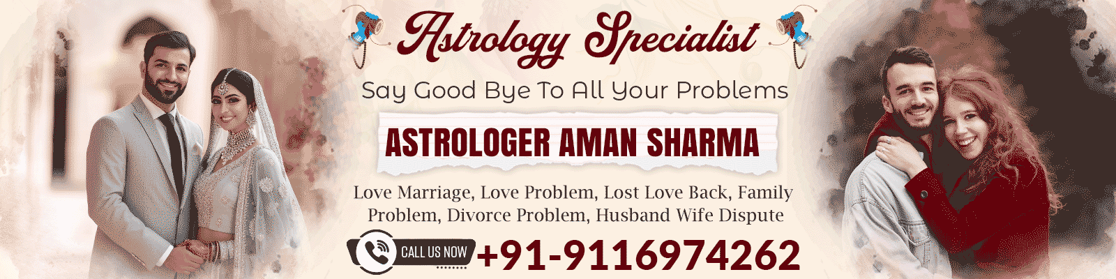 World Famous Astrologer Aman Sharma +91-9116974262